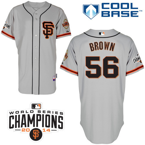 #56 Gary Brown Gray SF MLB Jersey-San Francisco Giants Stitched Cool Base Baseball Jersey