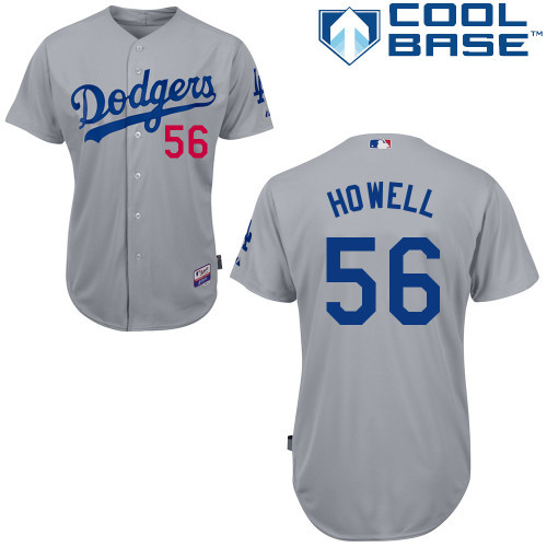 #56 J.P Howell Gray MLB Jersey-Los Angeles Dodgers Stitched Cool Base Baseball Jersey