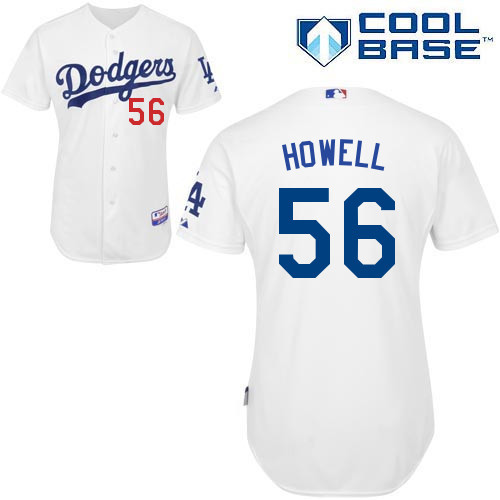 #56 J.P Howell White MLB Jersey-Los Angeles Dodgers Stitched Cool Base Baseball Jersey