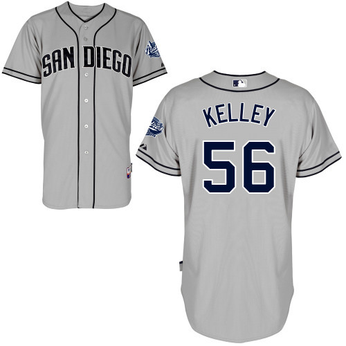 #56 Shawn Kelley Gray MLB Jersey-San Diego Padres Stitched Cool Base Baseball Jersey