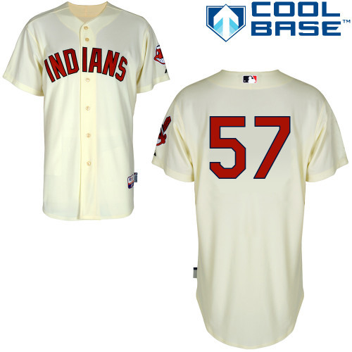 #57 Kyle Crockett Cream MLB Jersey-Cleveland Indians Stitched Cool Base Baseball Jersey