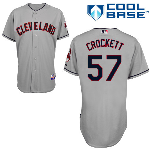 #57 Kyle Crockett Gray MLB Jersey-Cleveland Indians Stitched Cool Base Baseball Jersey