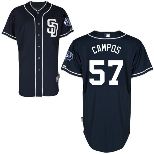 #57 Leonel Campos Dark Blue MLB Jersey-San Diego Padres Stitched Cool Base Baseball Jersey