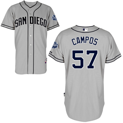 #57 Leonel Campos Gray MLB Jersey-San Diego Padres Stitched Cool Base Baseball Jersey