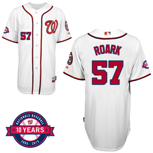 #57 Tanner Roark White MLB Jersey-Washington Nationals Stitched Cool Base Baseball Jersey