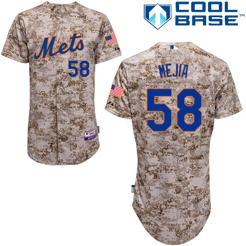 #58 Jenrry Mejia Camo MLB Jersey-New York Mets Stitched Player Baseball Jersey