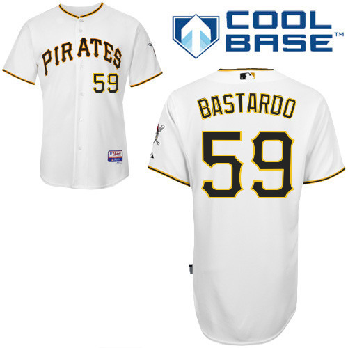 #59 Antonio Bastardo White MLB Jersey-Pittsburgh Pirates Stitched Cool Base Baseball Jersey
