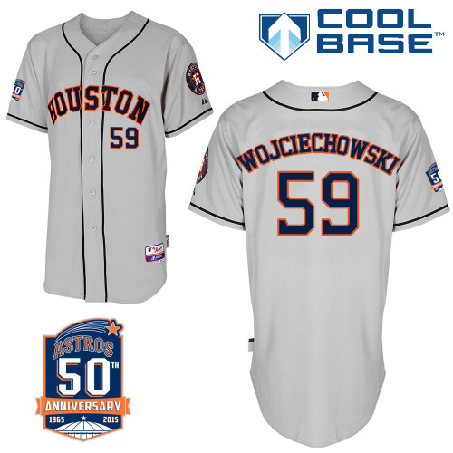 #59 Asher Wojciechowski Gray MLB Jersey-Houston Astros Stitched Cool Base Baseball Jersey
