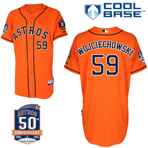 #59 Asher Wojciechowski Orange MLB Jersey-Houston Astros Stitched Cool Base Baseball Jersey