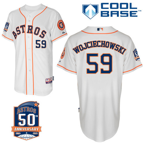 #59 Asher Wojciechowski White MLB Jersey-Houston Astros Stitched Cool Base Baseball Jersey