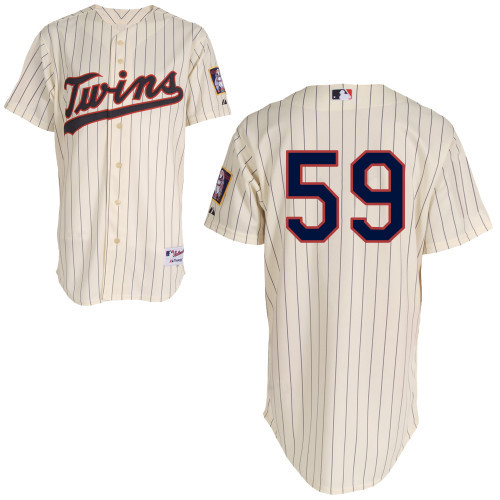 #59 Michael Tonkin Cream Pinstripe MLB Jersey-Minnesota Twins Stitched Player Baseball Jersey