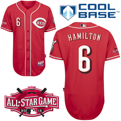 #6 Billy Hamilton Red MLB Jersey-Cincinnati Reds Stitched Cool Base Baseball Jersey