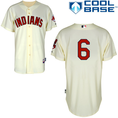 #6 Zach Walters Cream MLB Jersey-Cleveland Indians Stitched Cool Base Baseball Jersey