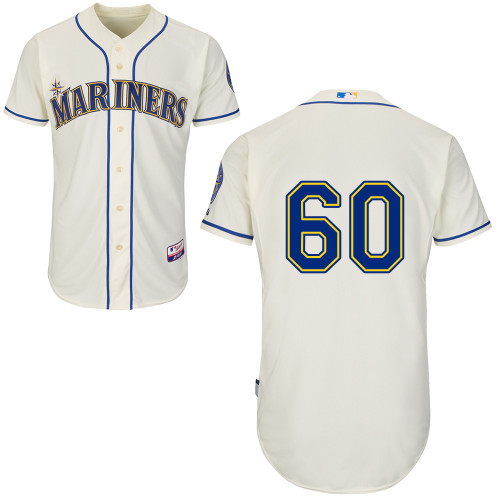 #60 Danny Hultzen Cream MLB Jersey-Seattle Mariners Stitched Cool Base Baseball Jersey
