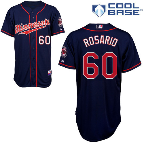 #60 Eddie Rosario Dark Blue MLB Jersey-Minnesota Twins Stitched Cool Base Baseball Jersey