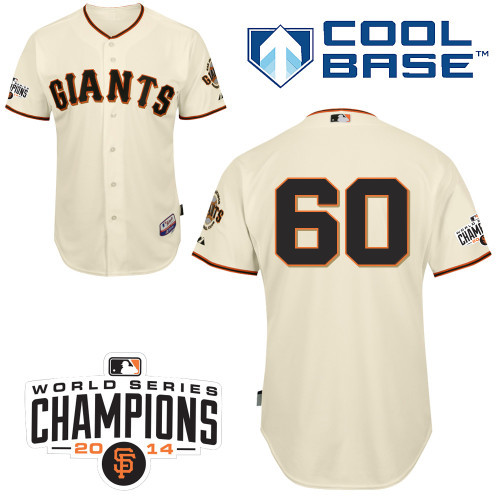 #60 Hunter Strickland Cream MLB Jersey-San Francisco Giants Stitched Cool Base Baseball Jersey