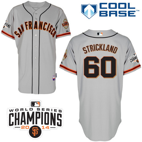#60 Hunter Strickland Gray MLB Jersey-San Francisco Giants Stitched Cool Base Baseball Jersey