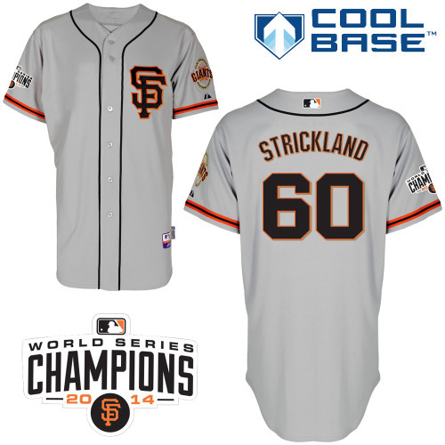 #60 Hunter Strickland Gray SF MLB Jersey-San Francisco Giants Stitched Cool Base Baseball Jersey
