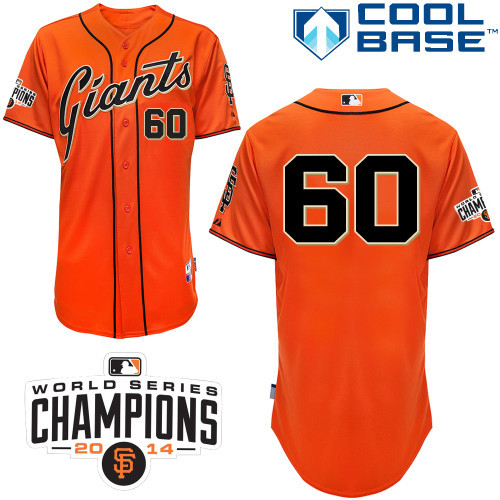 #60 Hunter Strickland Orange MLB Jersey-San Francisco Giants Stitched Cool Base Baseball Jersey