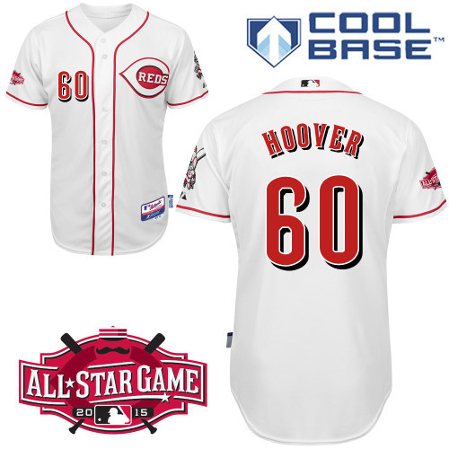 #60 J.J Hoover White MLB Jersey-Cincinnati Reds Stitched Cool Base Baseball Jersey