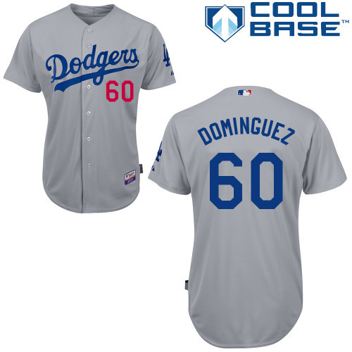 #60 Jose Dominguez Gray MLB Jersey-Los Angeles Dodgers Stitched Cool Base Baseball Jersey