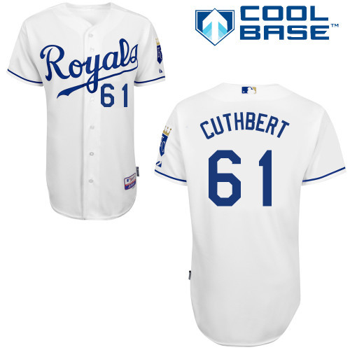 #61 Cheslor Cuthbert White MLB Jersey-Kansas City Royals Stitched Cool Base Baseball Jersey
