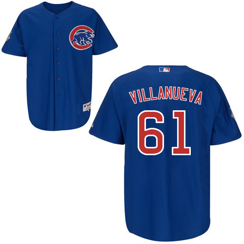 #61 Christian Villanueva Blue MLB Jersey-Chicago Cubs Stitched Player Baseball Jersey