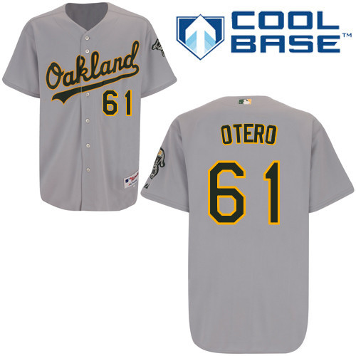 #61 Dan Otero Gray MLB Jersey-Oakland Athletics Stitched Cool Base Baseball Jersey