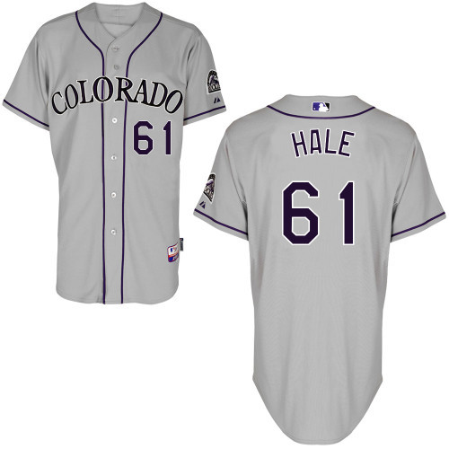 #61 David Hale Gray MLB Jersey-Colorado Rockies Stitched Cool Base Baseball Jersey