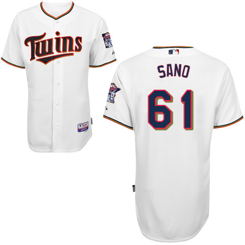 #61 Miguel Sano White MLB Jersey-Minnesota Twins Stitched Cool Base Baseball Jersey