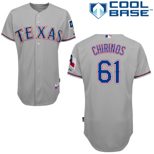 #61 Robinson Chirinos Gray MLB Jersey-Texas Rangers Stitched Cool Base Baseball Jersey