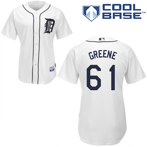 #61 Shane Greene White MLB Jersey-Detroit Tigers Stitched Cool Base Baseball Jersey