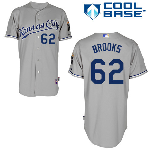 #62 Aaron Brooks Gray MLB Jersey-Kansas City Royals Stitched Cool Base Baseball Jersey