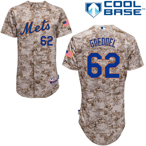 #62 Erik Goeddel Camo MLB Jersey-New York Mets Stitched Player Baseball Jersey
