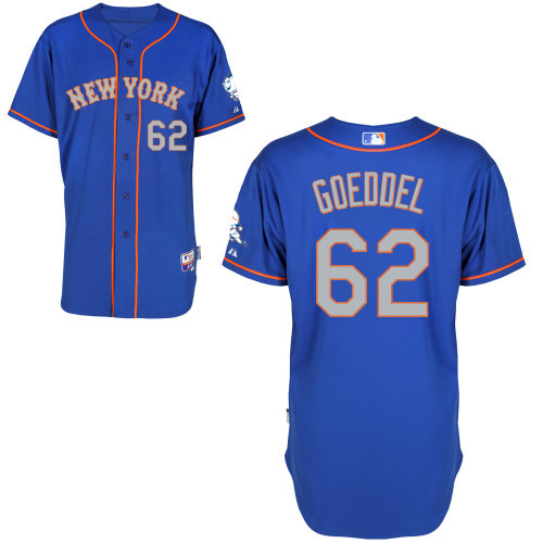 #62 Erik Goeddel Light Blue MLB Jersey-New York Mets Stitched Cool Base Baseball Jersey