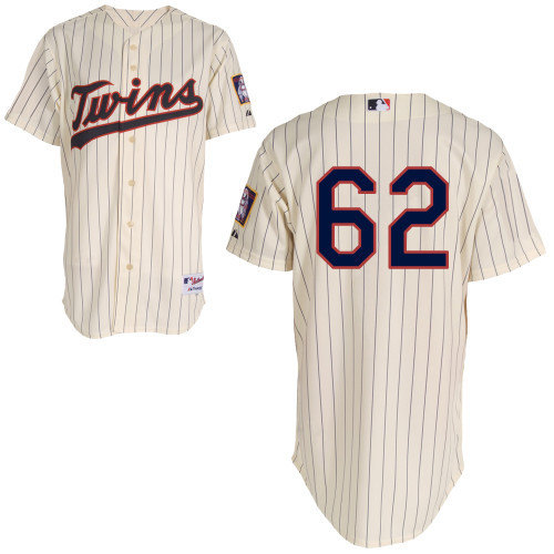 #62 JR Graham Cream Pinstripe MLB Jersey-Minnesota Twins Stitched Player Baseball Jersey