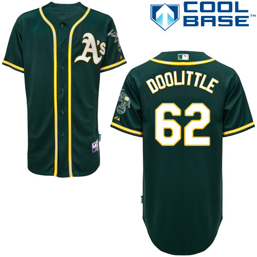 #62 Sean Doolittle Green MLB Jersey-Oakland Athletics Stitched Cool Base Baseball Jersey