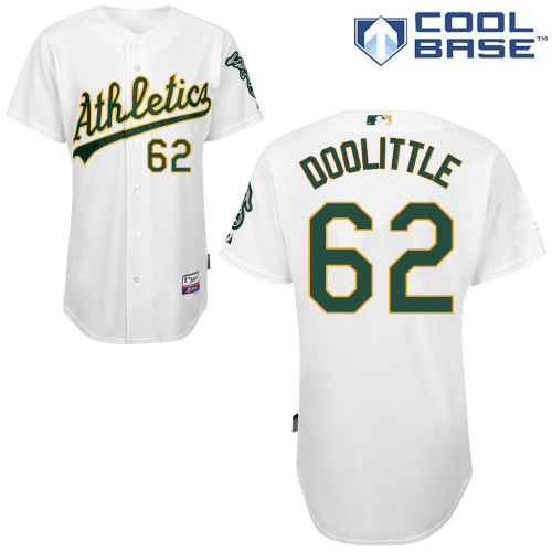 #62 Sean Doolittle White MLB Jersey-Oakland Athletics Stitched Cool Base Baseball Jersey