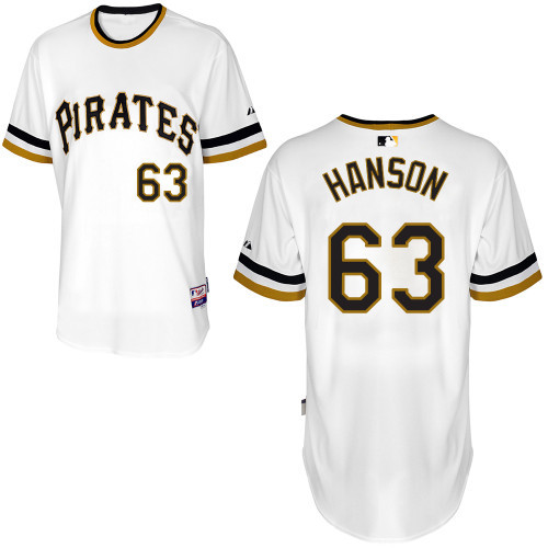 #63 Alen Hanson White Pullover MLB Jersey-Pittsburgh Pirates Stitched Player Baseball Jersey