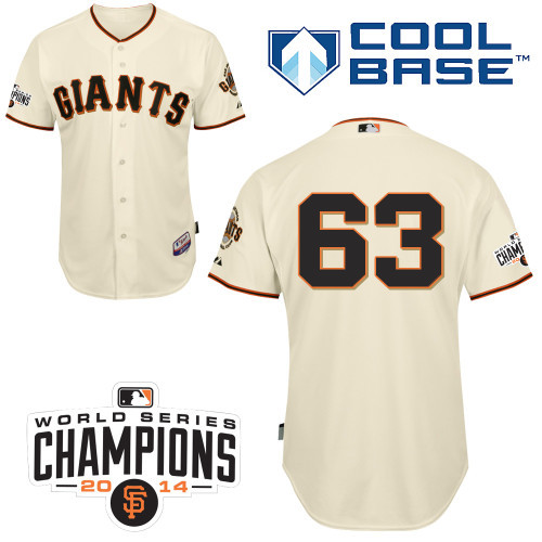 #63 Jean Machi Cream MLB Jersey-San Francisco Giants Stitched Cool Base Baseball Jersey