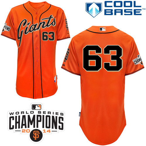 #63 Jean Machi Orange MLB Jersey-San Francisco Giants Stitched Cool Base Baseball Jersey