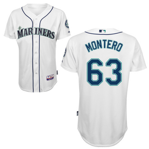 #63 Jesus Montero White MLB Jersey-Seattle Mariners Stitched Cool Base Baseball Jersey