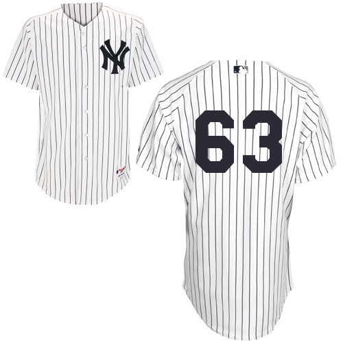 #63 Jose Ramirez White Pinstripe MLB Jersey-New York Yankees Stitched Player Baseball Jersey