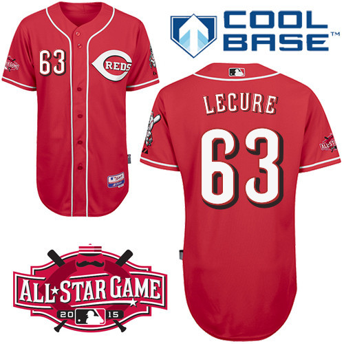 #63 Sam Lecure Red MLB Jersey-Cincinnati Reds Stitched Cool Base Baseball Jersey
