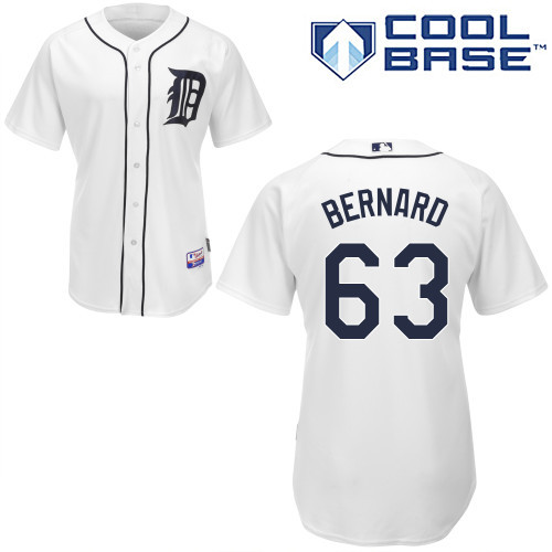 #63 Wynton Bernard White MLB Jersey-Detroit Tigers Stitched Cool Base Baseball Jersey