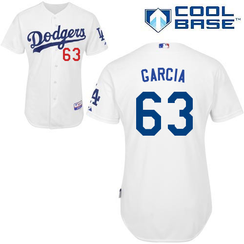 #63 Yimi Garcia White MLB Jersey-Los Angeles Dodgers Stitched Cool Base Baseball Jersey