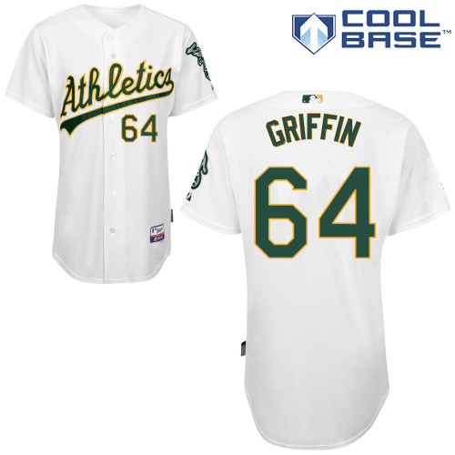 #64 AJ Griffin White MLB Jersey-Oakland Athletics Stitched Cool Base Baseball Jersey