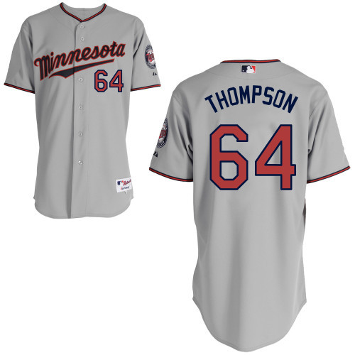 #64 Aaron Thompson Gray MLB Jersey-Minnesota Twins Stitched Player Baseball Jersey