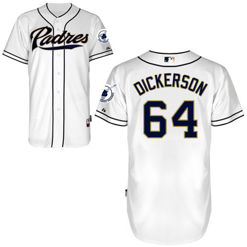 #64 Alex Dickerson White MLB Jersey-San Diego Padres Stitched Cool Base Baseball Jersey
