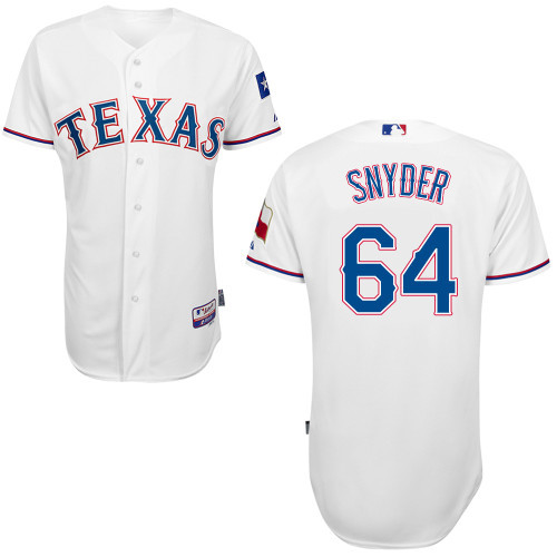 #64 Brad Snyder White MLB Jersey-Texas Rangers Stitched Cool Base Baseball Jersey